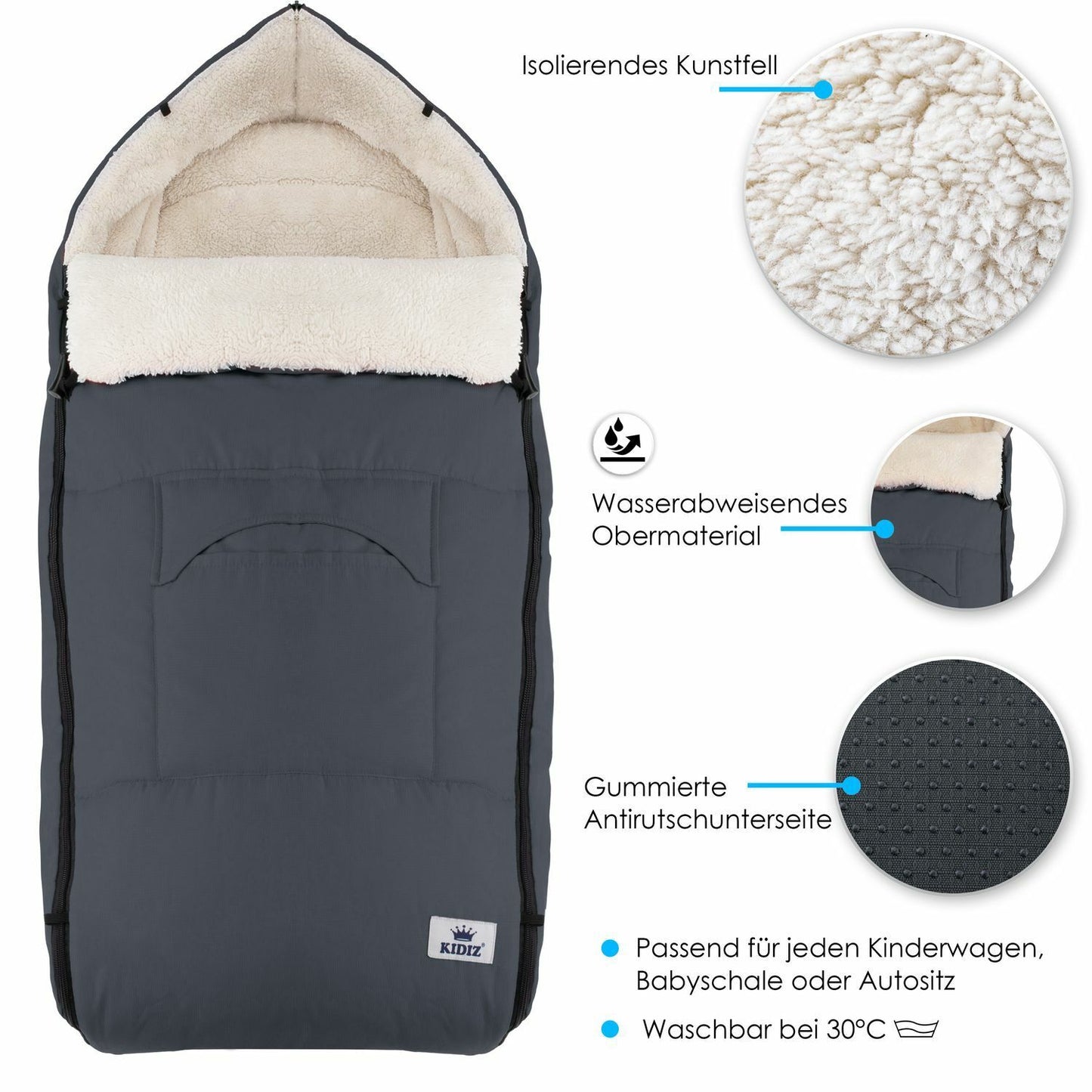 KIDIZ® Babyfußsack Baby Winterfußsack Kinderwagenfuß