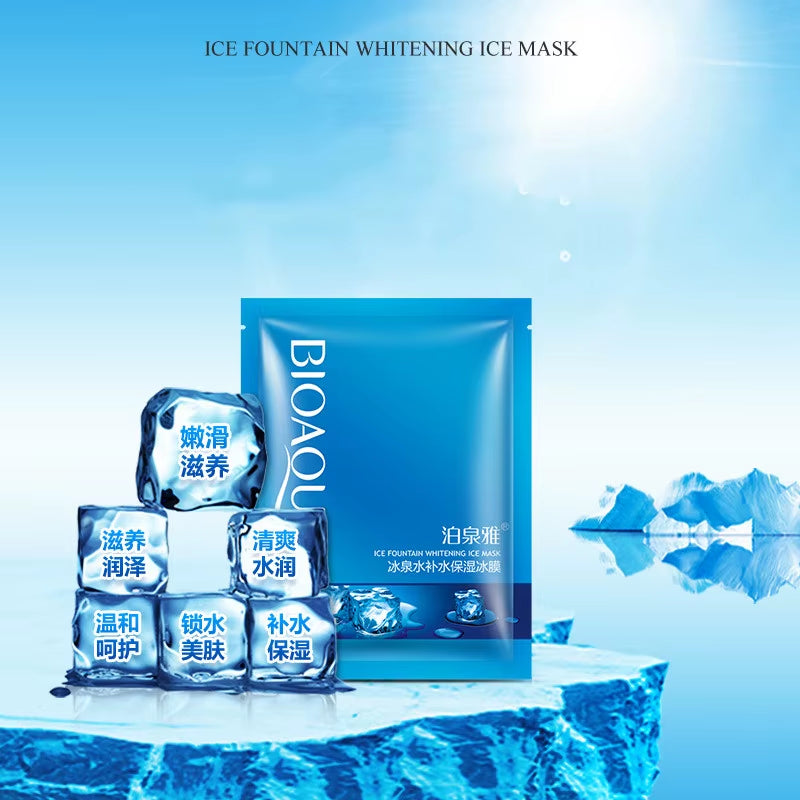 BIOAQUA Ice Fountain Whitening Facial Mask Cool Hydrating Moisturizing Oil Control Brighten Face Mask Skin Care