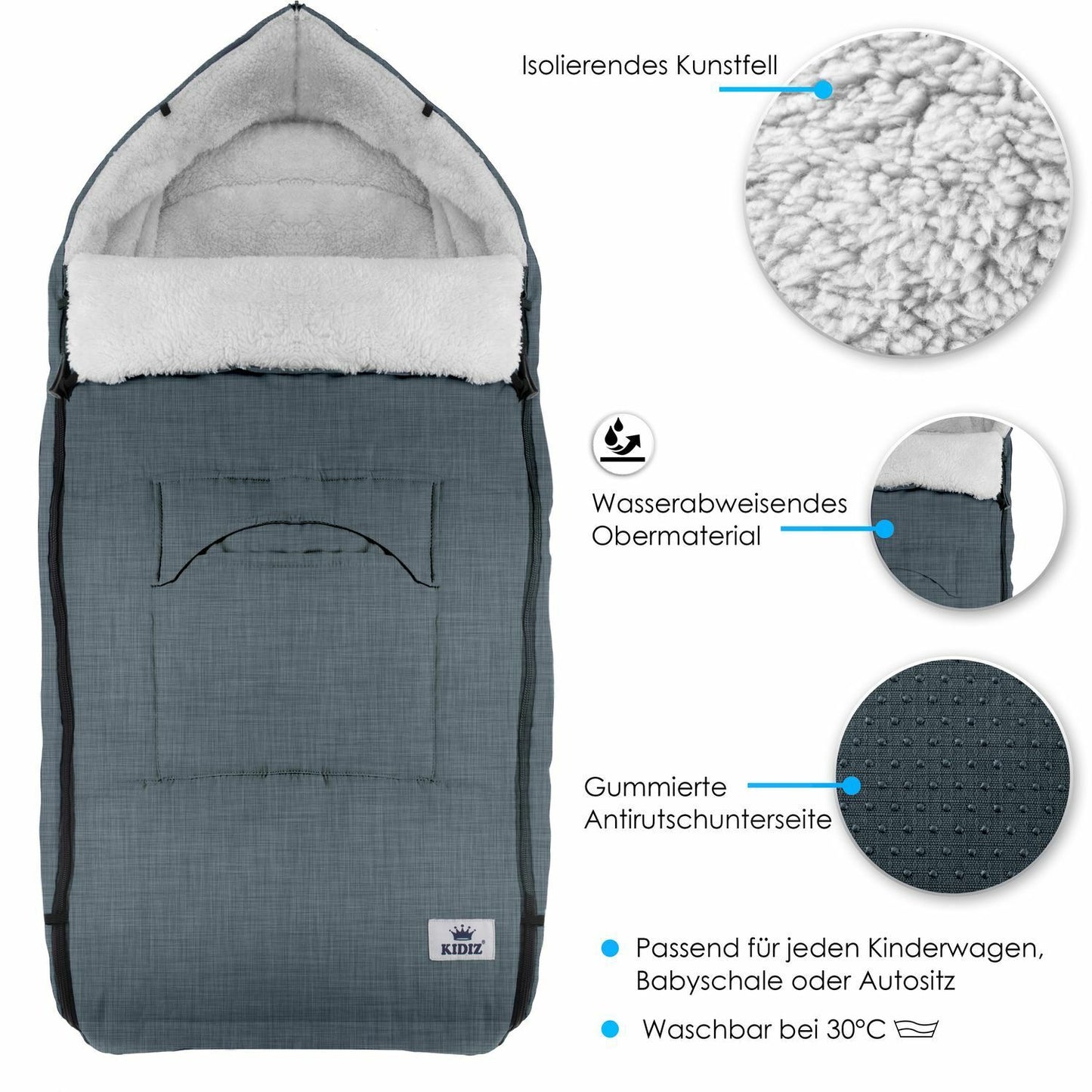 KIDIZ® Babyfußsack Baby Winterfußsack Kinderwagenfuß
