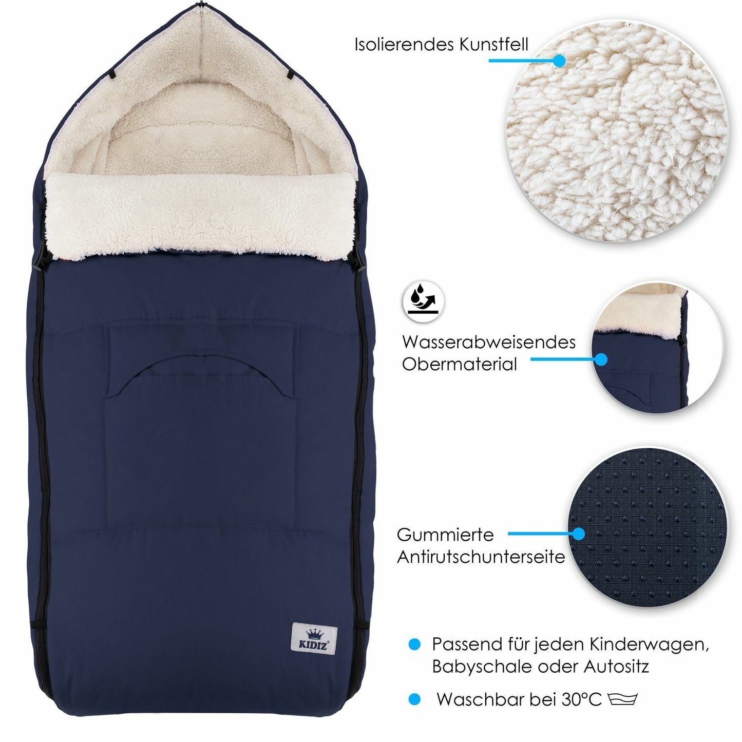 KIDIZ® Babyfußsack Baby Winterfußsack Kinderwagenfuß