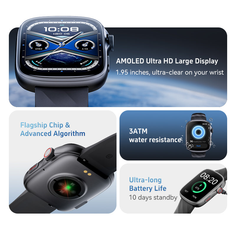 Smart Watch for Women, 1.95'' AMOLED Ultra-Clear Screen Activity Trackers with Heart Rate/Sleep/SpO2 Monitor, Smartwatch for iPhone/Samsung/Android-2