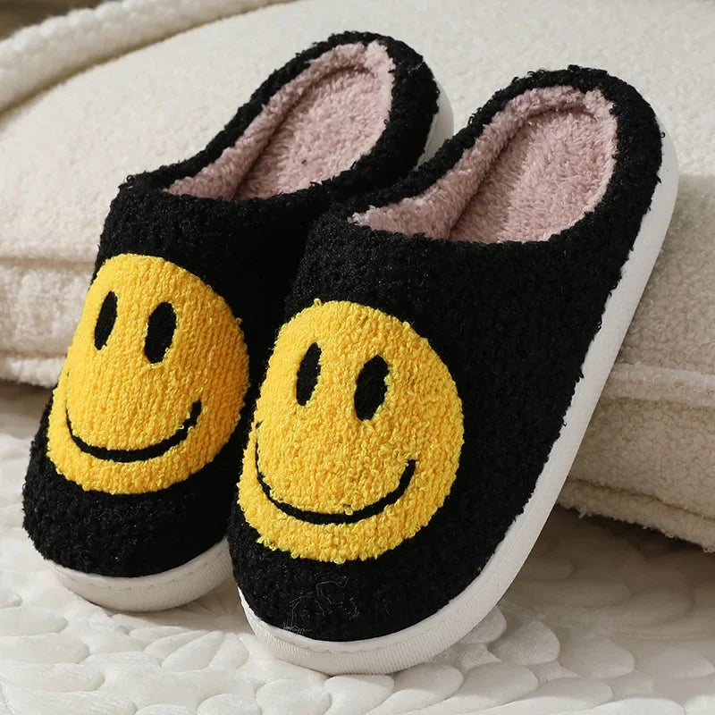 Smile Pop Winter Indoor Comfortable Plush Slippers Fluffy Cotton Slippers Non-Slip Warm Household Slippers